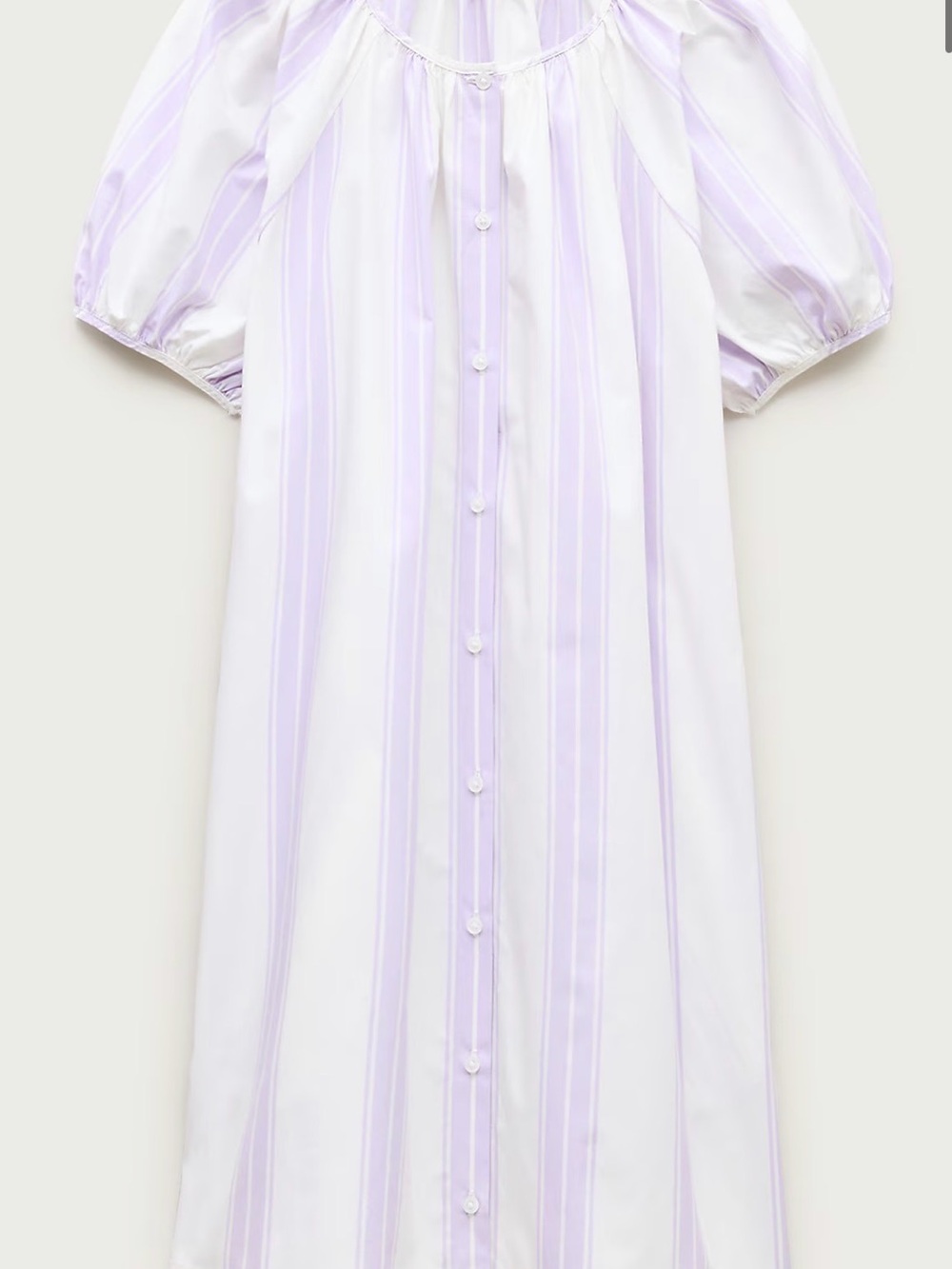 J. Crew Puff-sleeve Popover Dress in White Warm Lilac Medium NWT